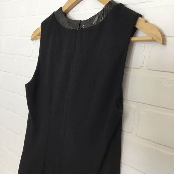 Tenax pleated BLACK ECRU classic retro dress sleeveless round neck stretchy 42 - Picture 8 of 15